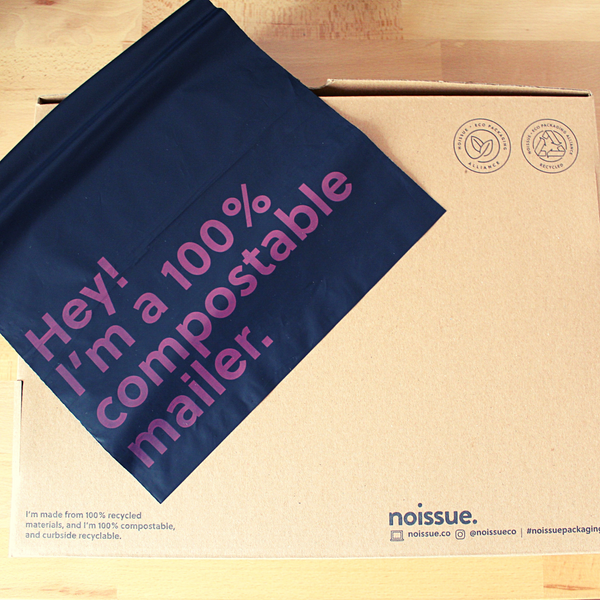 Emballages compostables ecoresponsable ecofriendly noissue packaging mailers