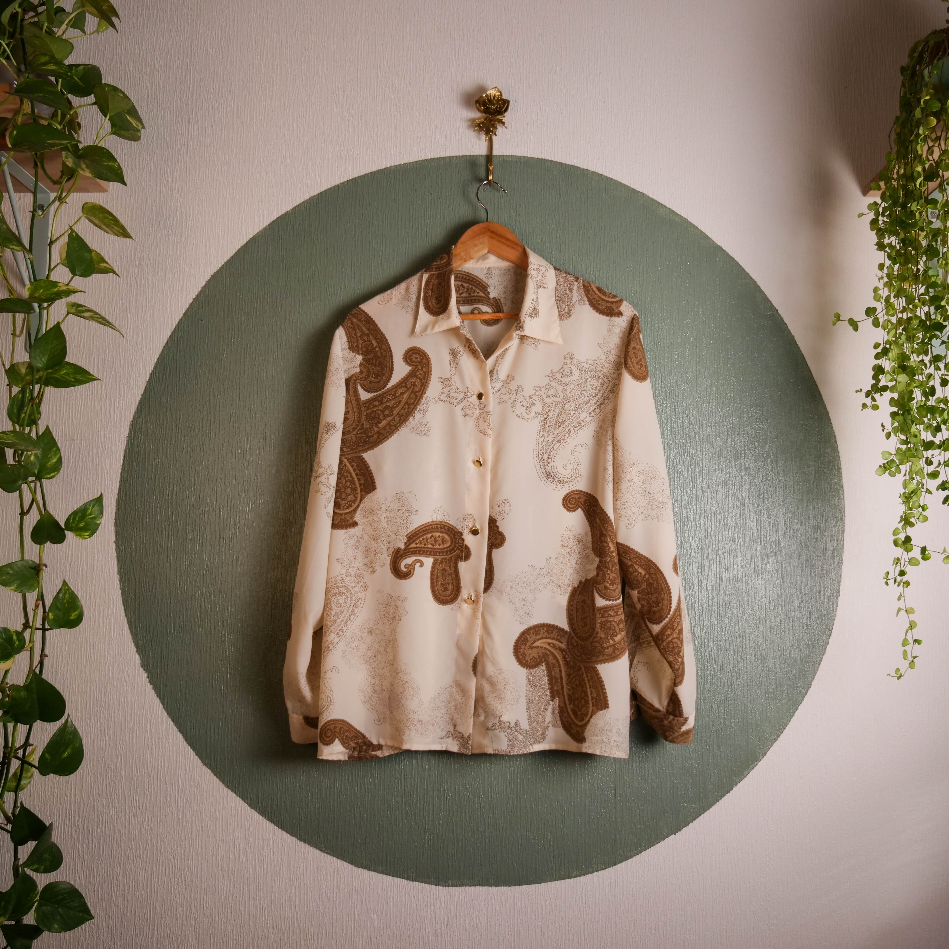 Chemise crème motif paisley