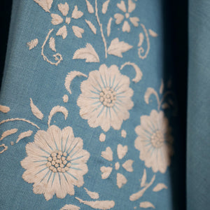 Robe bleue avec broderies