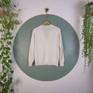 Cardigan blanc en maille fine